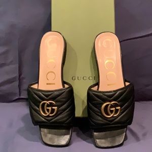 Black Gucci Slides - 37